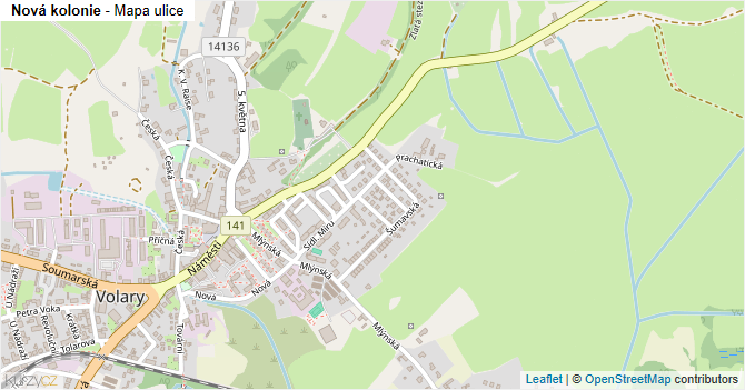 Nová kolonie - mapa ulice