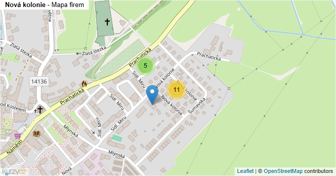 Nová kolonie - mapa firem