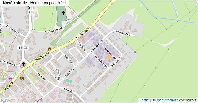 Nová kolonie - mapa podnikání