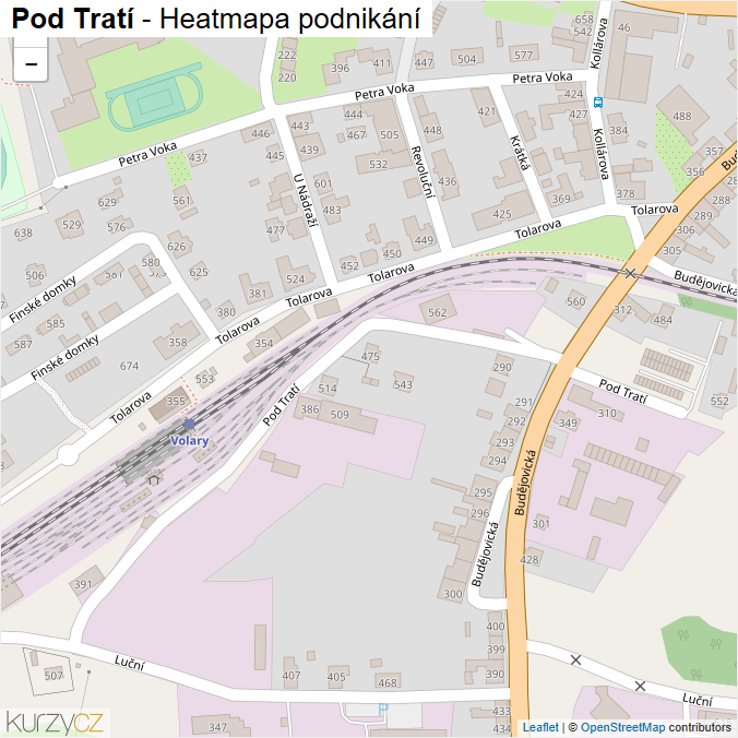 Mapa Pod Tratí - Firmy v ulici.