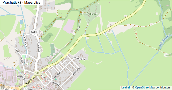 Prachatická - mapa ulice