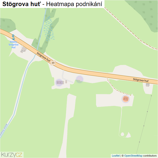 Mapa Stögrova huť - Firmy v ulici.