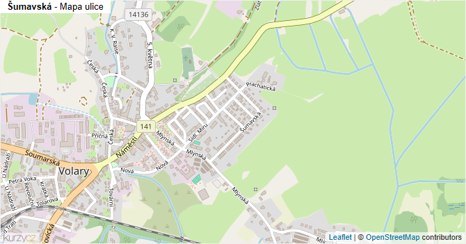 Šumavská - mapa ulice