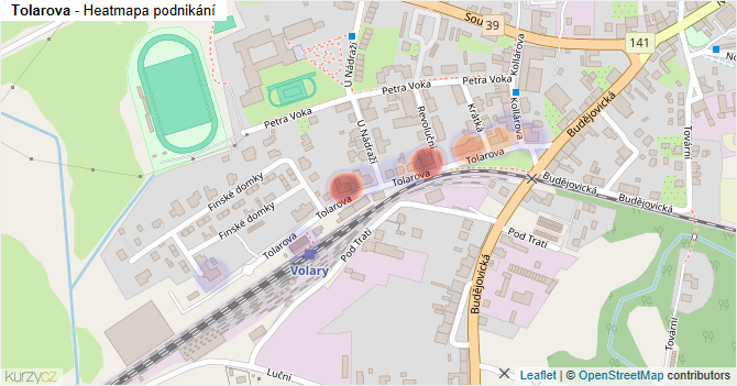Tolarova - mapa podnikání