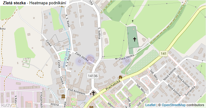 Zlatá stezka - mapa podnikání