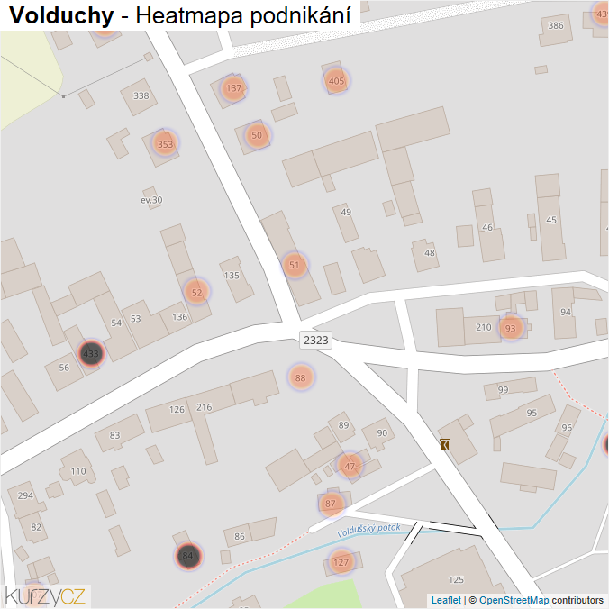 Mapa Volduchy - Firmy v obci.