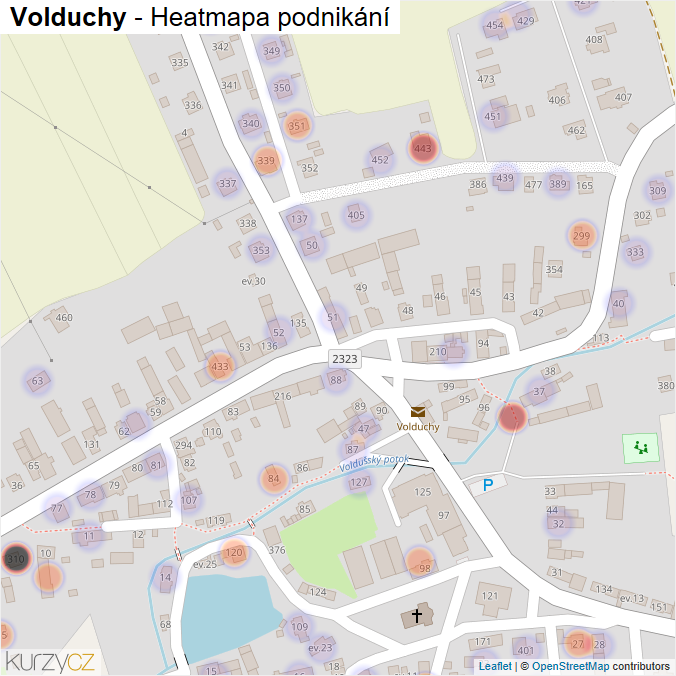 Mapa Volduchy - Firmy v části obce.