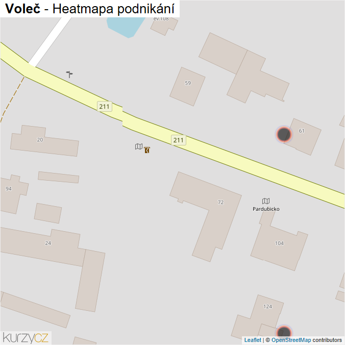 Mapa Voleč - Firmy v obci.