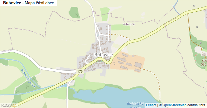 Bubovice - mapa části obce