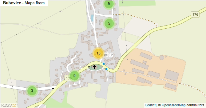 Bubovice - mapa firem