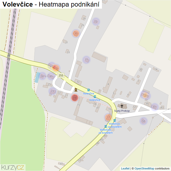 Mapa Volevčice - Firmy v části obce.