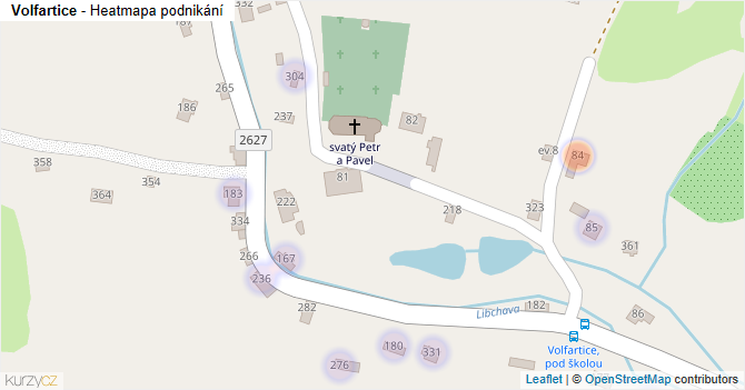 Volfartice - mapa podnikání