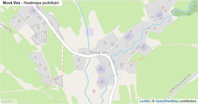 Nová Ves - mapa podnikání