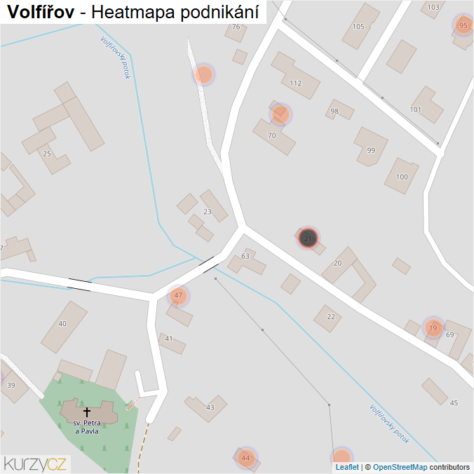 Mapa Volfířov - Firmy v obci.