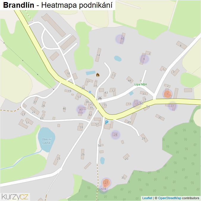Mapa Brandlín - Firmy v části obce.