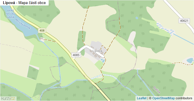 Lipová - mapa části obce