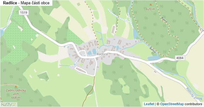 Radlice - mapa části obce
