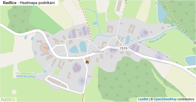 Radlice - mapa podnikání