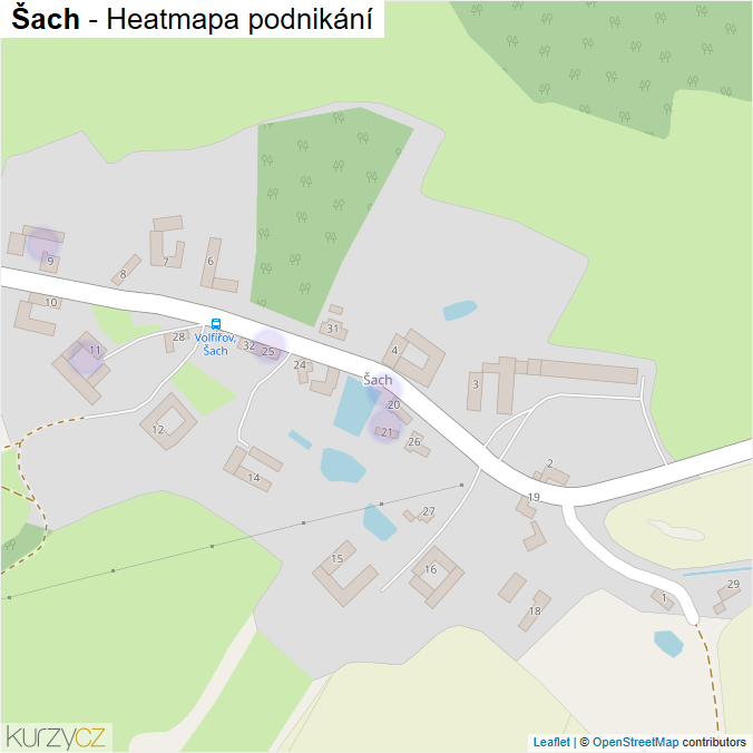 Mapa Šach - Firmy v části obce.