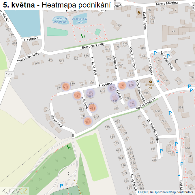 Mapa 5. května - Firmy v ulici.
