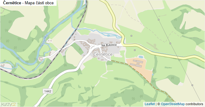 Černětice - mapa části obce