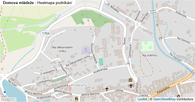 Domova mládeže - mapa podnikání