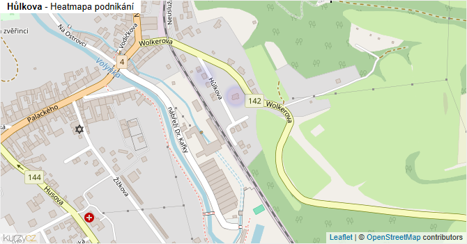 Hůlkova - mapa podnikání