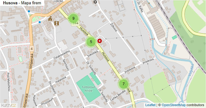 Husova - mapa firem