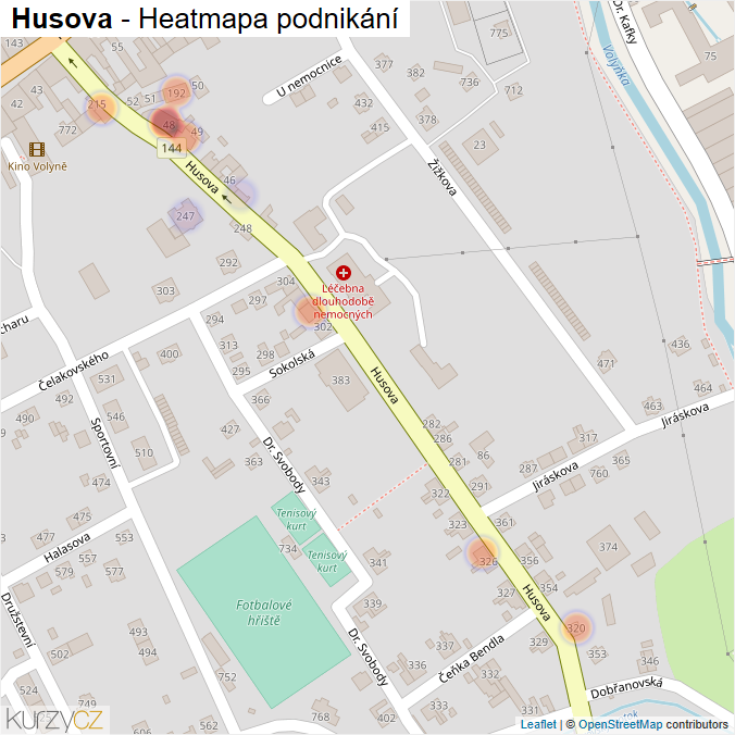 Mapa Husova - Firmy v ulici.