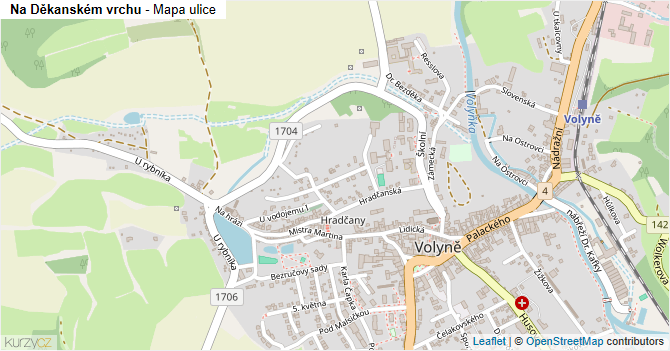 Na Děkanském vrchu - mapa ulice