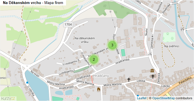 Na Děkanském vrchu - mapa firem
