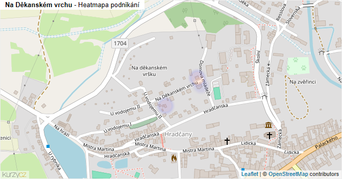 Na Děkanském vrchu - mapa podnikání