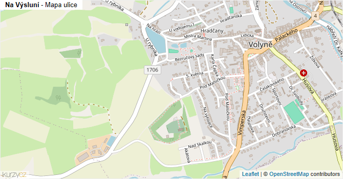 Na Výsluní - mapa ulice