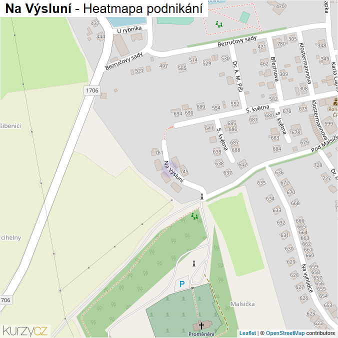 Mapa Na Výsluní - Firmy v ulici.