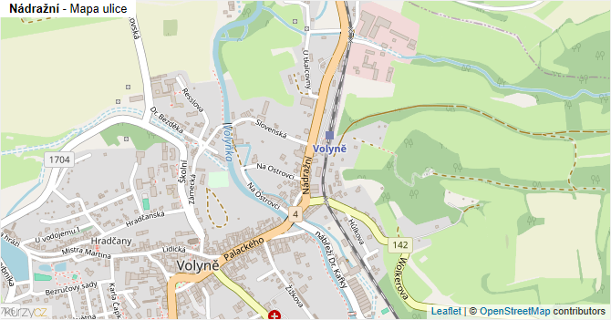 Nádražní - mapa ulice