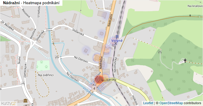 Nádražní - mapa podnikání