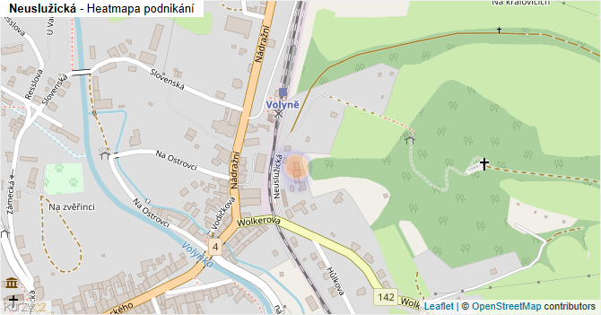 Neuslužická - mapa podnikání