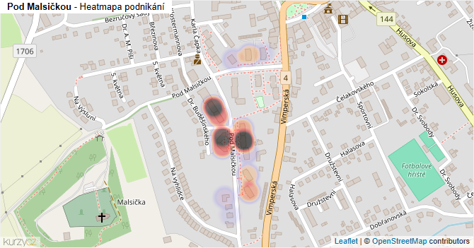 Pod Malsičkou - mapa podnikání