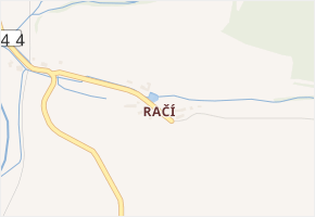 Račí v obci Volyně - mapa části obce