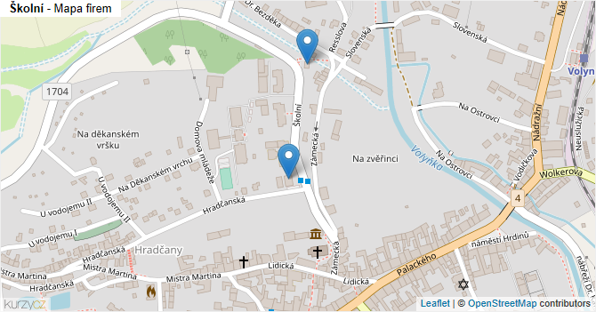 Školní - mapa firem