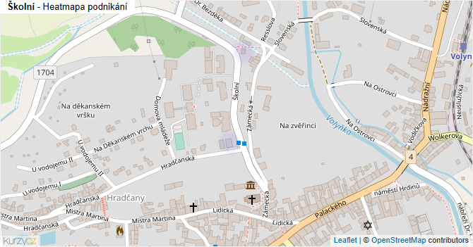 Školní - mapa podnikání