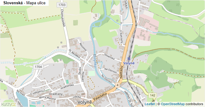 Slovenská - mapa ulice