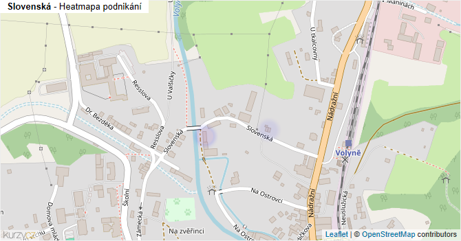 Slovenská - mapa podnikání