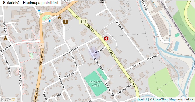 Sokolská - mapa podnikání