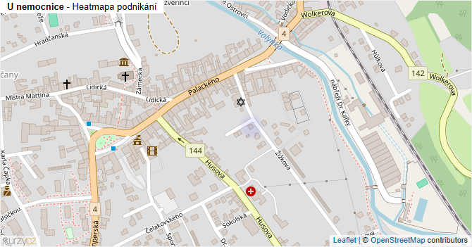 U nemocnice - mapa podnikání