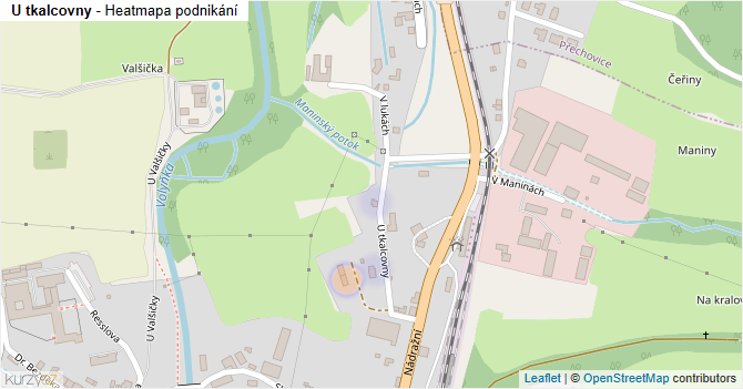 U tkalcovny - mapa podnikání