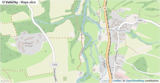 U Valšičky - mapa ulice