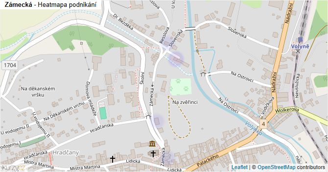 Zámecká - mapa podnikání