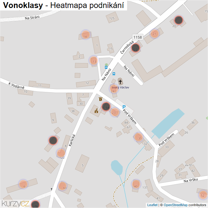 Mapa Vonoklasy - Firmy v obci.