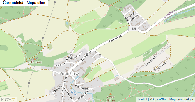 Černošická - mapa ulice